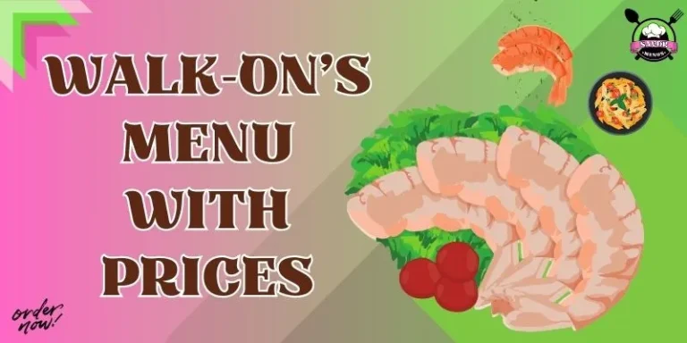 Walk-On's Menu With Prices