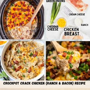 Crockpot Crack Chicken (Ranch & Bacon) Recipe